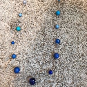 Express blue and silver necklace! EUC